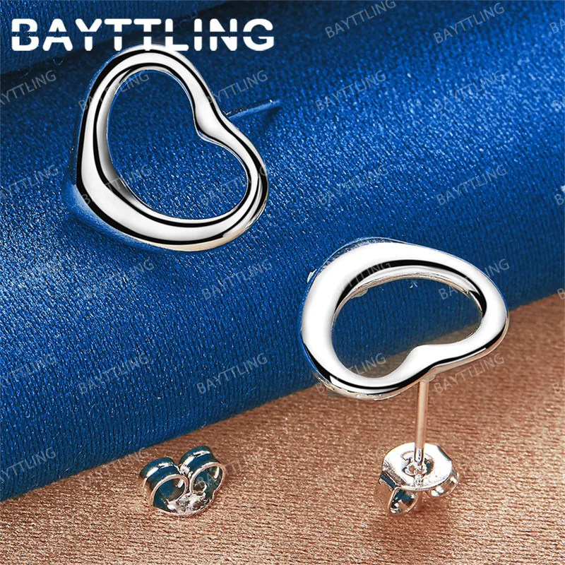 أقراط من الفضة الإسترليني عيار 925 على شكل قلب للنساء، هدايا إكسسوارات مجوهرات الحفلات #4