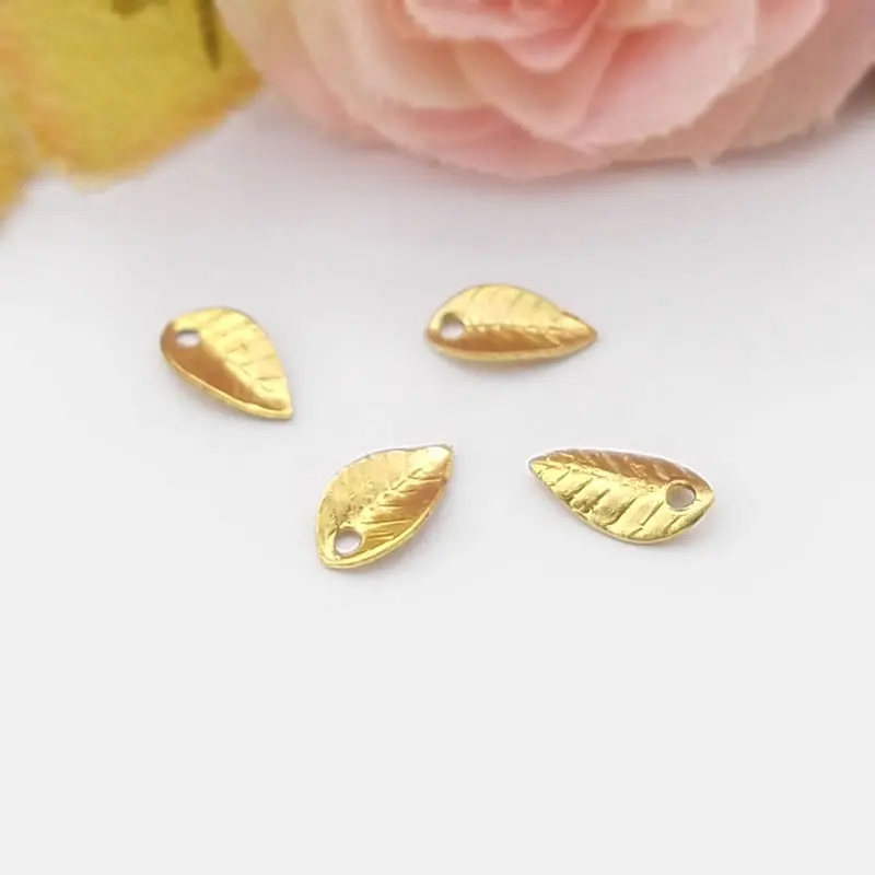 Not Plated Color Brass Small Tree Leaf Leaves Charms Necklace Earrings Diy Jewelry Accessories Making Rosediy official-website