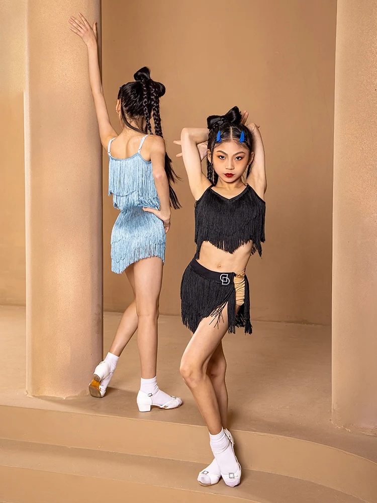 Fringe Latin Dance Clothes Performance Costume Ballroom Practice Wear Salsa Clothing Cha Cha Dancing Outfit Tango Costume JL4503