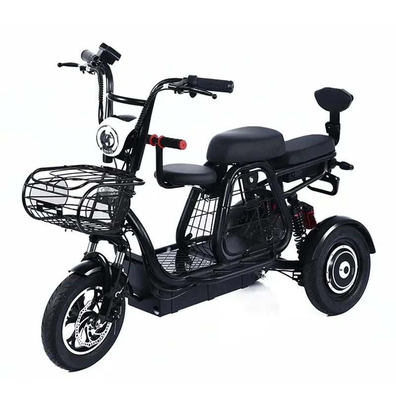 

12Inch Electric Tricycle For Women 3wheels Electric Scooter Dual Motor 500W48V E Tricycle With Removable Battery 3 Seat escooter