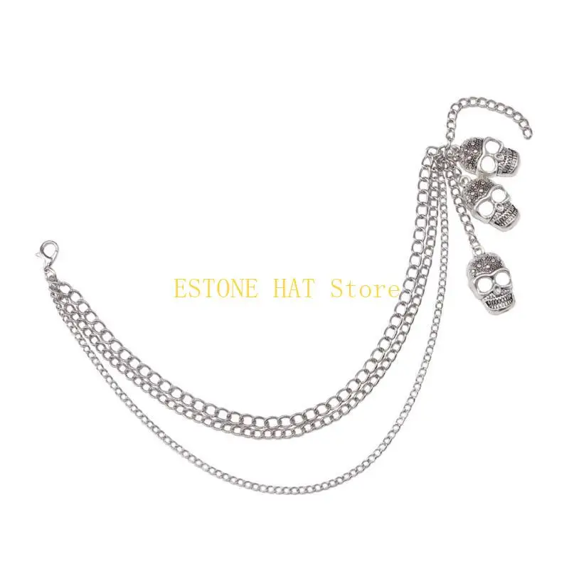 

49MF Stylish Skull Charm Shoe Chain Sneakers Shoe Decoration for Daily Wear and Special Occasion Shoe Decorative Accessories