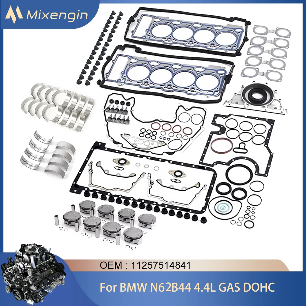 Engine Parts Piston & Bearing Set Cylinder Head Gasket Kit For BMW N62B44 4.4L V8 GAS DOHC X5 545i 645Ci 745i 745Li 2002-2006