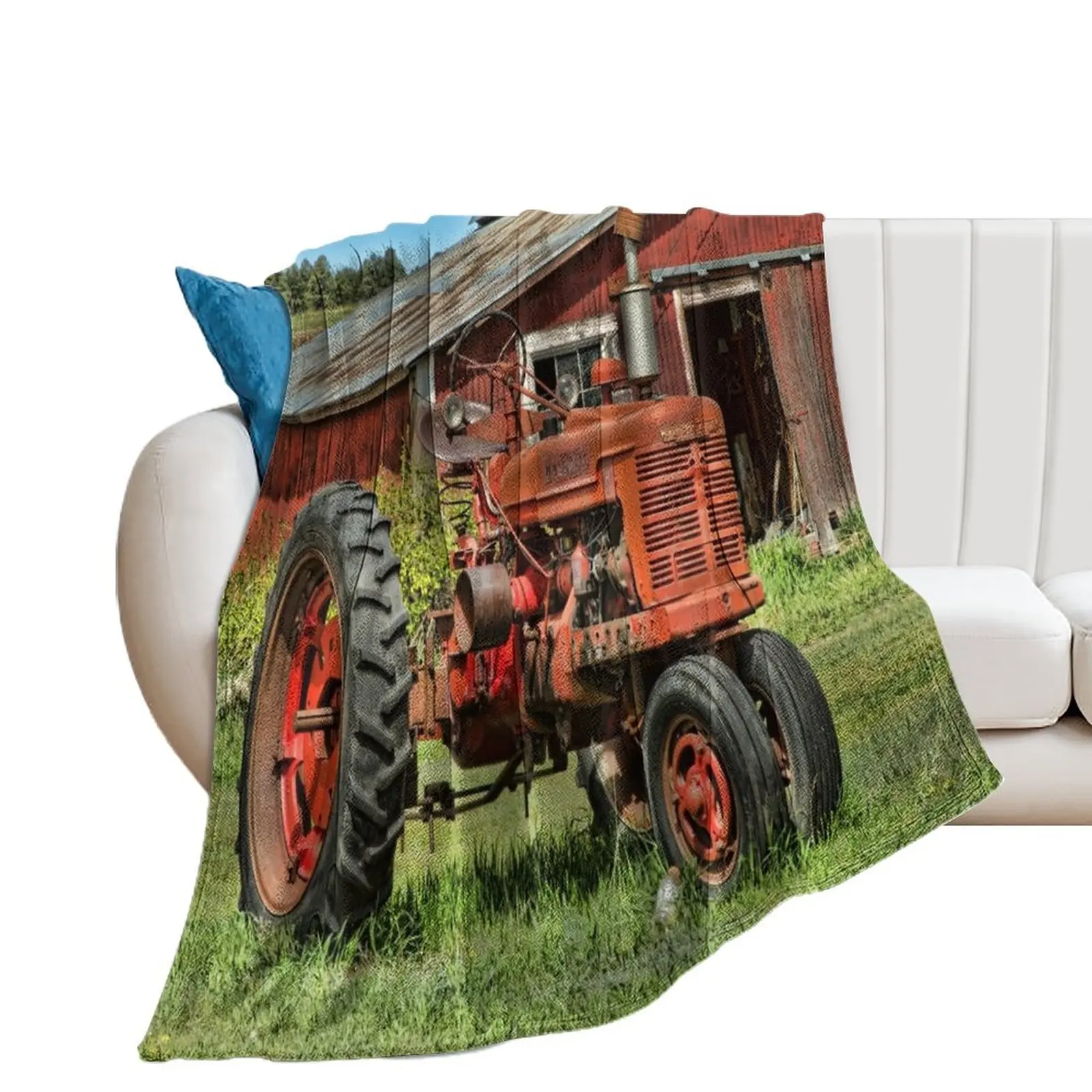 

1952 Farmall Tractor Throw Blanket Hairys Luxury Throw Soft Plaid Blankets