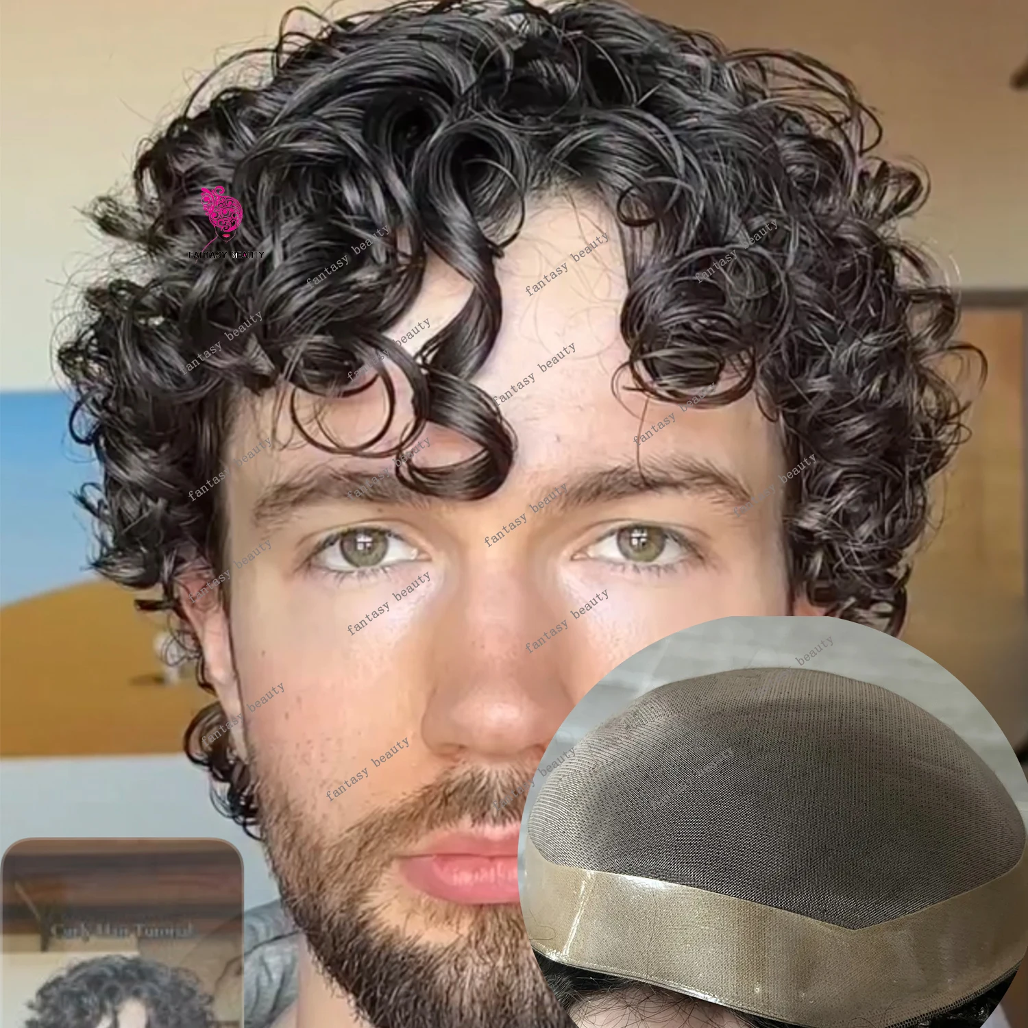 

Super Durable Afro Black Man 28mm 20mm Curly Human Hair Wig Replacement Natural Hairline Undetectable Men Toupee Hair Prosthesis