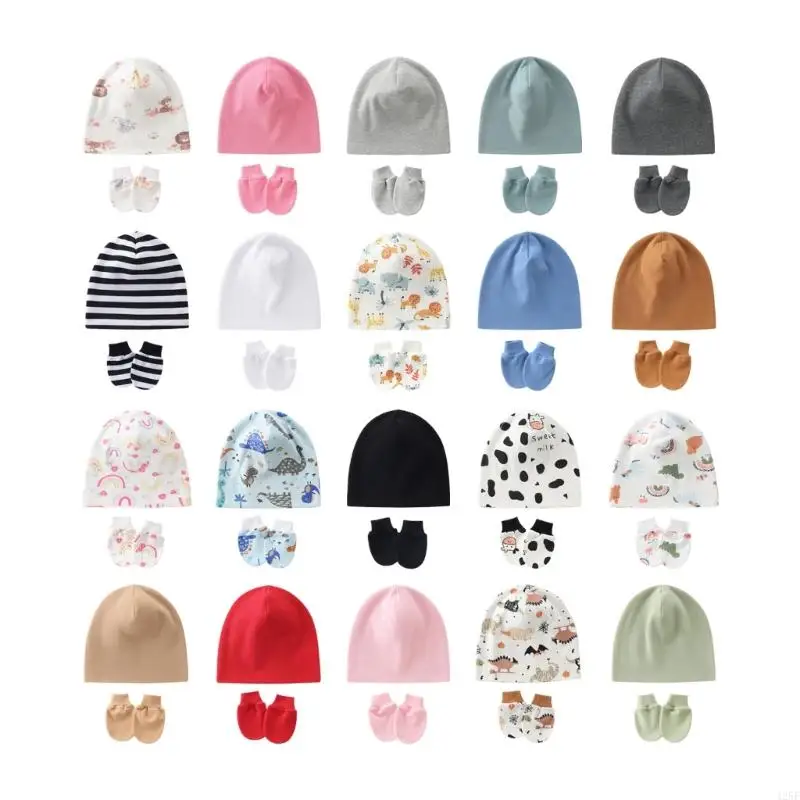 2 pezzi neonato cappello da neonato copricapo da ospedale cappello solido/modello stampato 425F