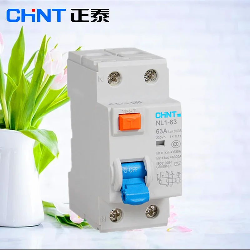 

CHINT NL1-63 100MA 1P+1N 2P 3P+1N 4P RCCB Electronic Electric Leakage Breaker 63A 40A 25A Residual Current Protection