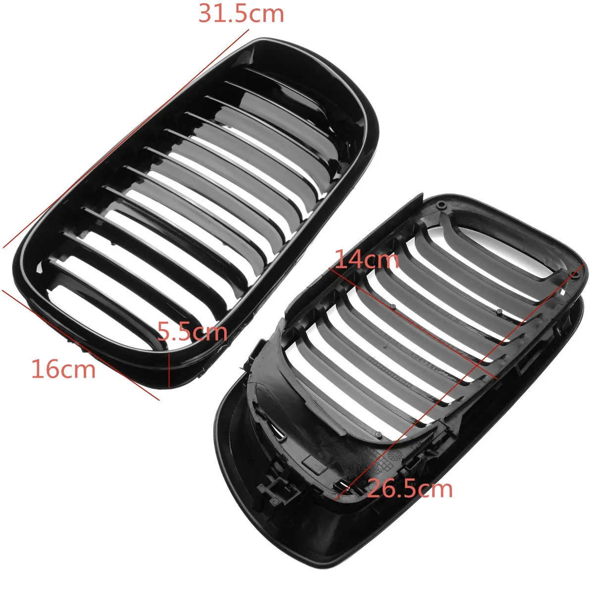 Glossy Black Front Kidney Single Slat Grill Grille For BMW E46 4 Door 4DR 3 Series 320i 325i 330i 2002-2005 Racing Grills