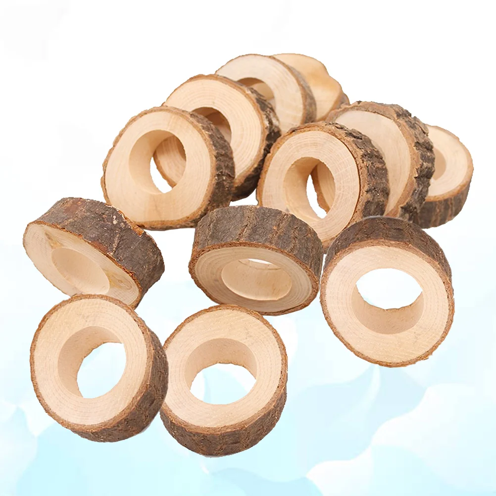 12 Pcs Napkin Clip Napkins Rings Servetring Christmas Holder for Table Serviette Buckle Holders Wood Wedding