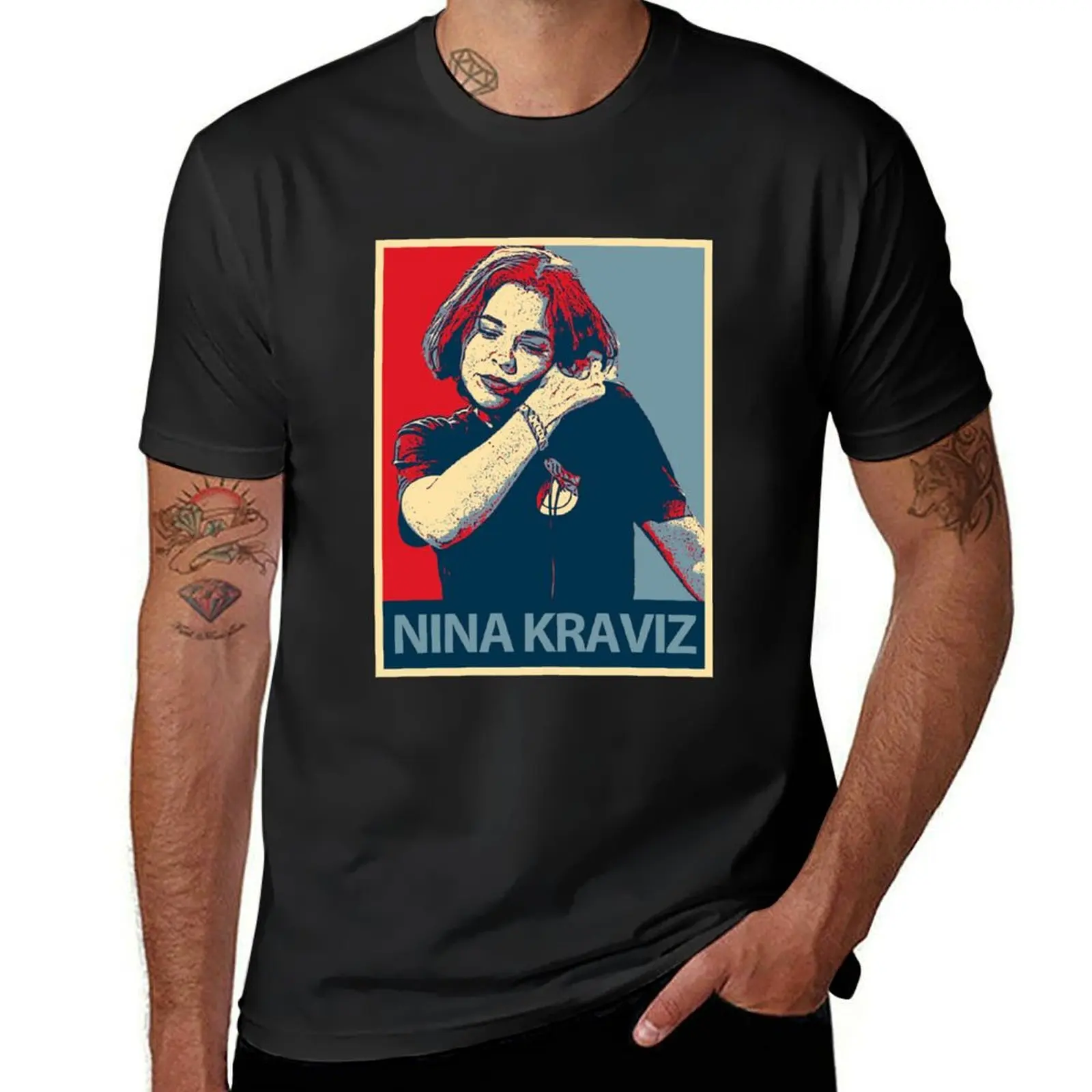 NINA KRAVIZ T-Shirt anime new edition oversizeds boys whites men clothings