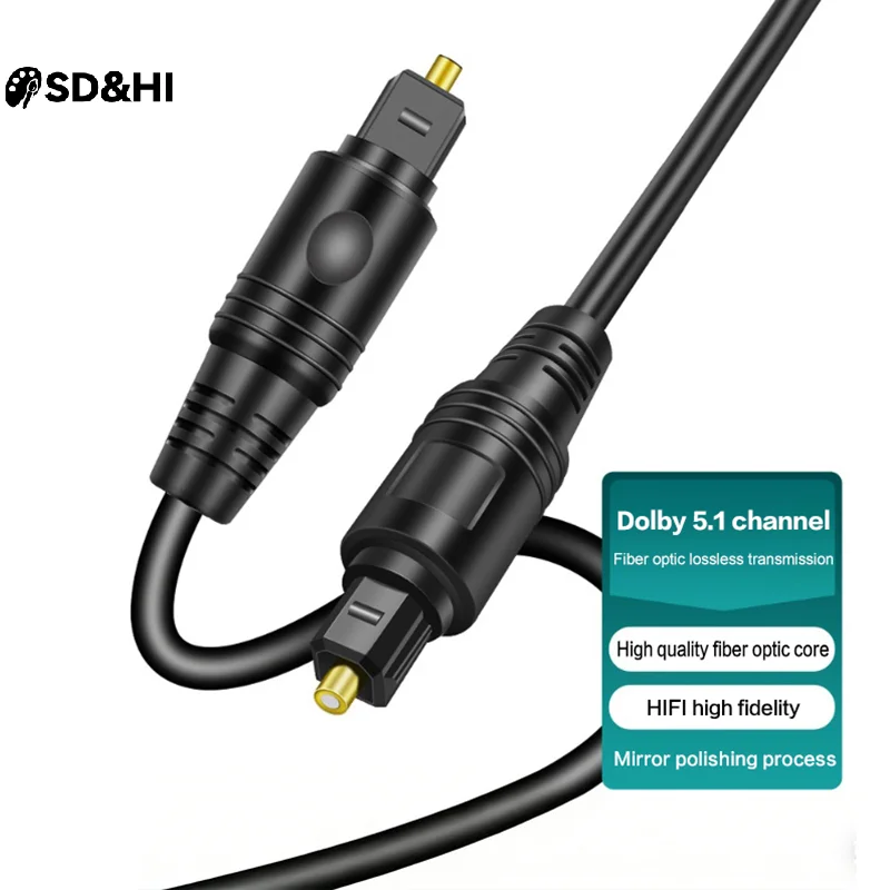 2Pcs Digital Optical Audio Cable Toslink SPDIF Fiber Cable For TV DVD Projector Amplifier Home Theater Sound System 1/2/3/ 5/10m
