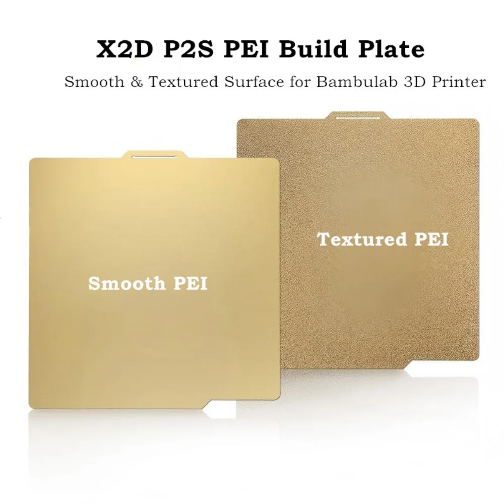

X2D P2S Build Plate Smooth Textured PEI Sheet for Bambu Lab A1 P1S P2S 257x257mm Double Sided Printing Flexible Removal PEI Bed