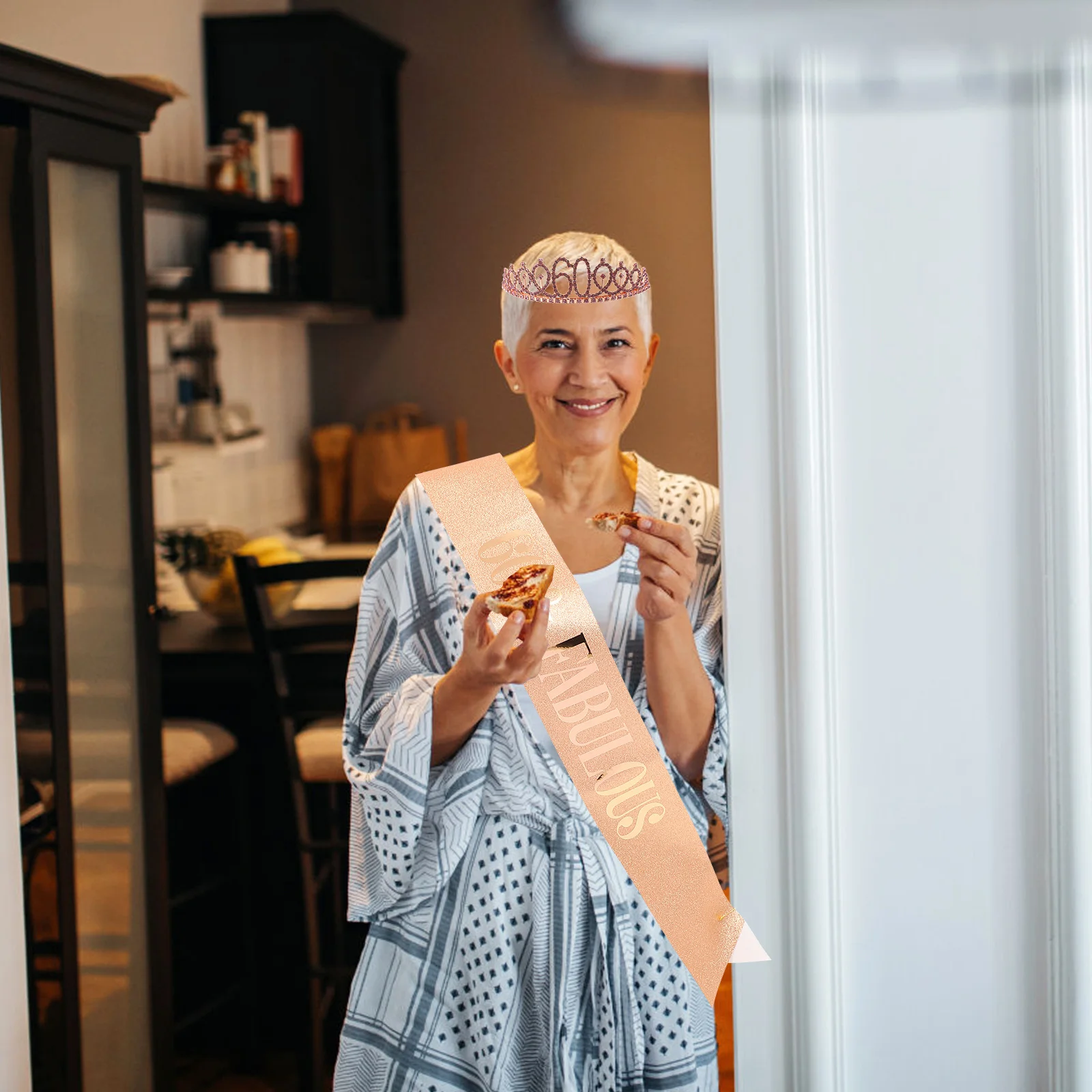 

1Set Birthday Crown Decoration Beautiful Practical Comfortable Party Sash 60th Birthday Decorations Women 60 and Fabulous