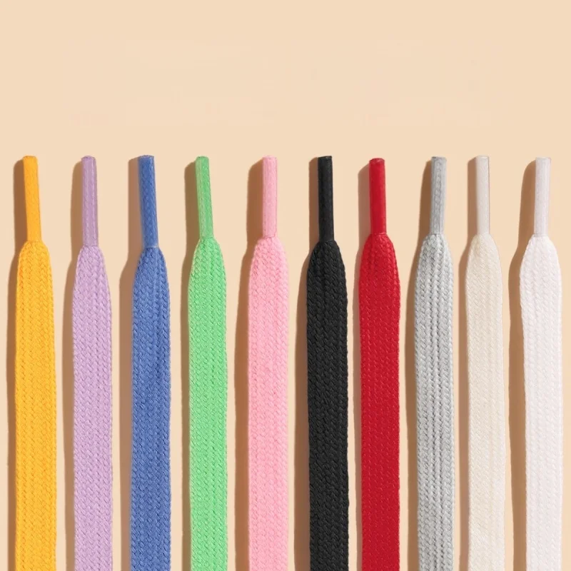 New Multicolor Double-layer Cotton Shoelaces For Sneakers Casual  Shoes Laces Black White Canvas Shoes Strings Dropship