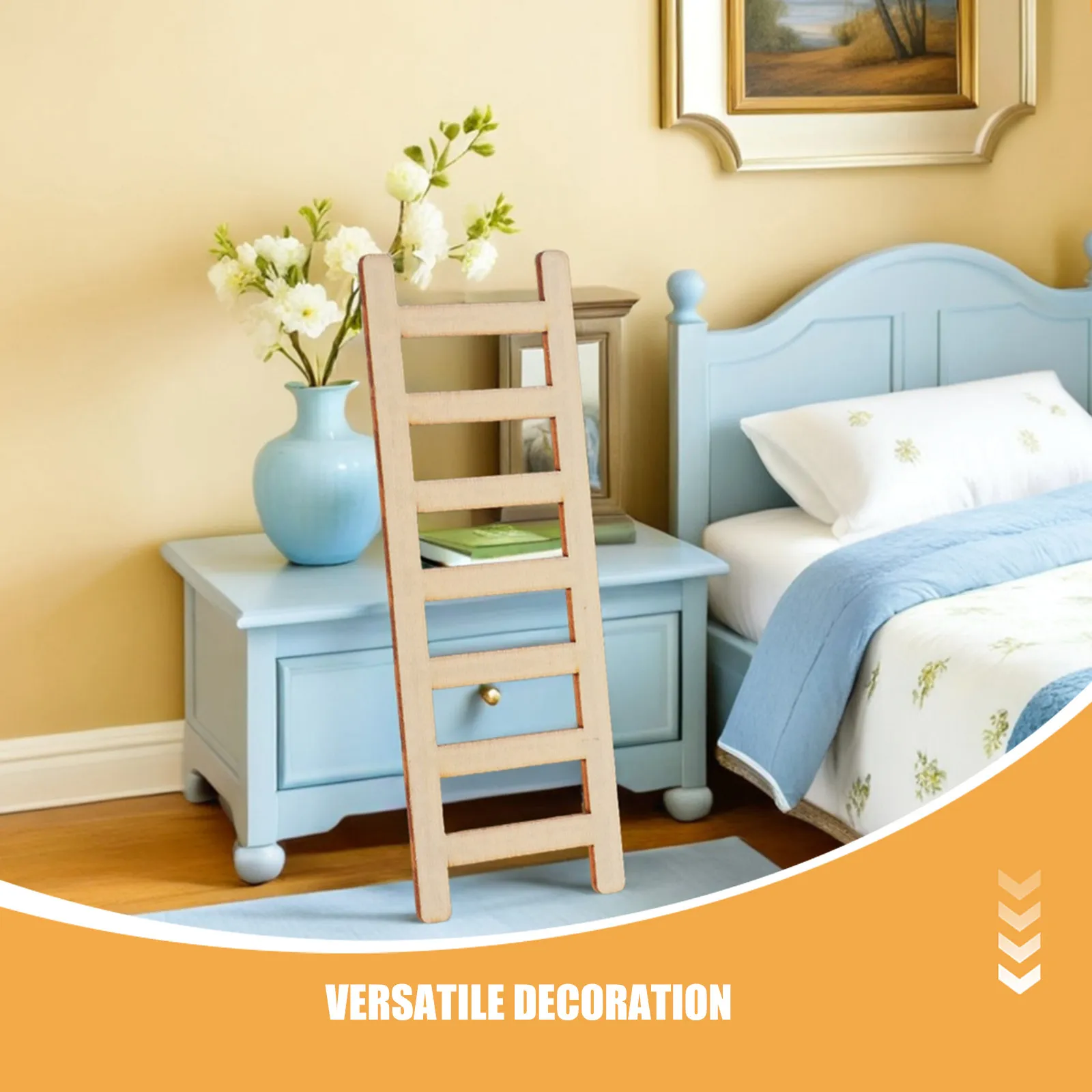 50Pcs Compact Wooden Mini Ladder Detailed Staircase for Dollhouse Furniture Fairy Garden Micro Landscape Ornament