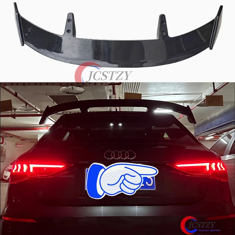 Универсальный спойлер с карбоновой поверхностью, материал ABS, универсальный автомобильный задний спойлер на багажник для Audi A3 Hatchback A1 Sportback Q2 Q3 Q5 Q7 Универсальный спойлер с карбоновой поверхностью, материал ABS, универсальный автомобильный задний спойлер на багажник для Audi A3 Hatchback A1 Sportback Q2 Q3 Q5 Q7
