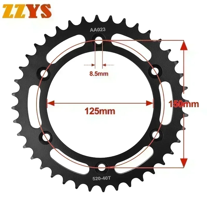 520 40T 41T 42T 45T 46T 48T 49T 50 51 52T Tooth Rear Sprocket Gear Star Wheel Cam Pinion For Gas Gas 700 ES 2022-2024 2023 ES700