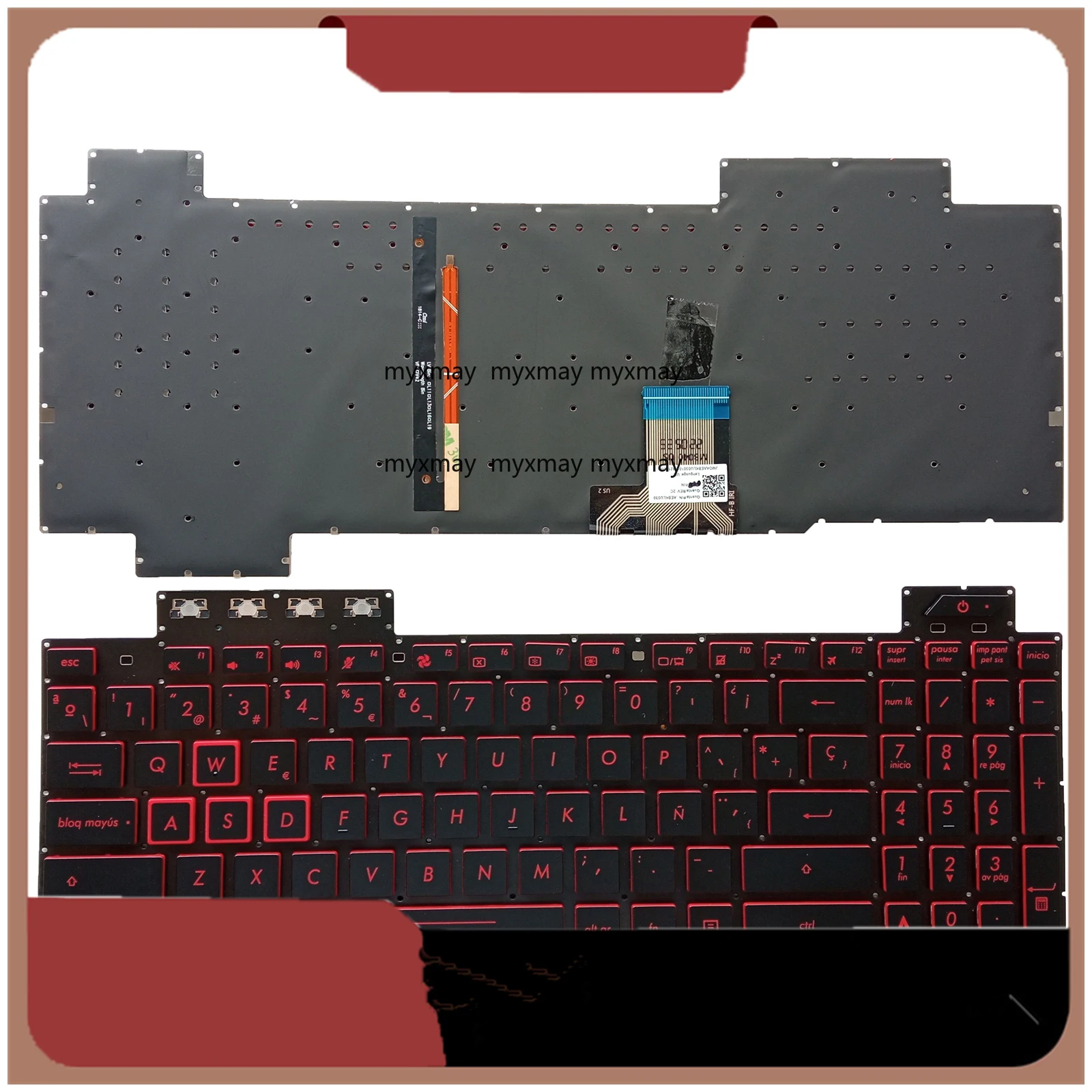 

New For Asus TUF Gaming FX504 FX504GD FX504GE FX504GM Spanish Keyboard Red Backlit