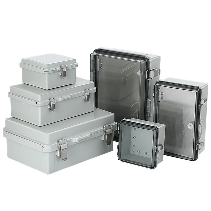 New Arrival IP67 Waterproof Outdoor Project Boxes Electric Control Junction Casing ABS Plastic Gray/Transparent Hinged Cover