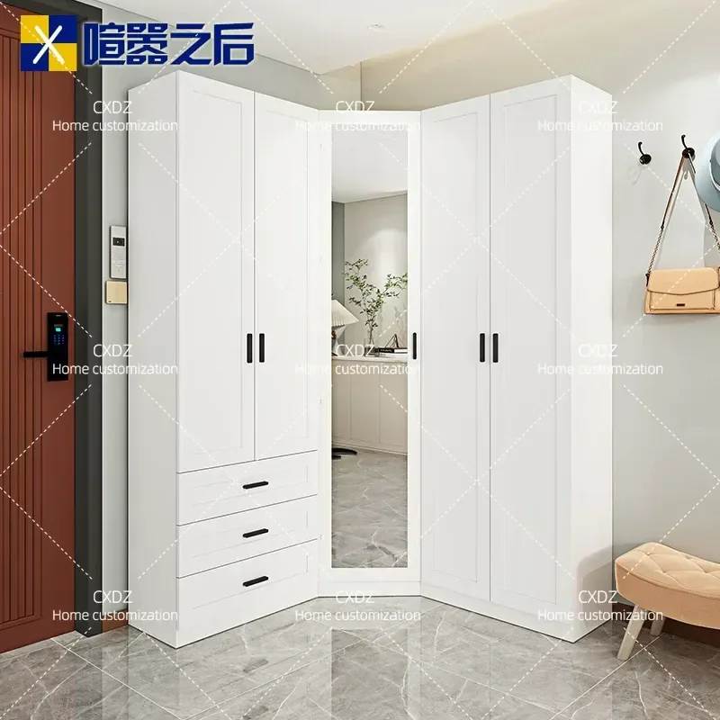 Home Entrance Shoe Cabinet Large Capacity Corner Rotating Wardrobe 90 Degree Diamond Storage Unit for Household Organization