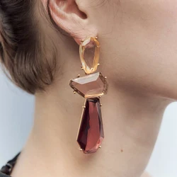 2024 New Multilayer Geometric Charm Resin Earrings for Women Fashion Holiday Party Jewelry Wholesale