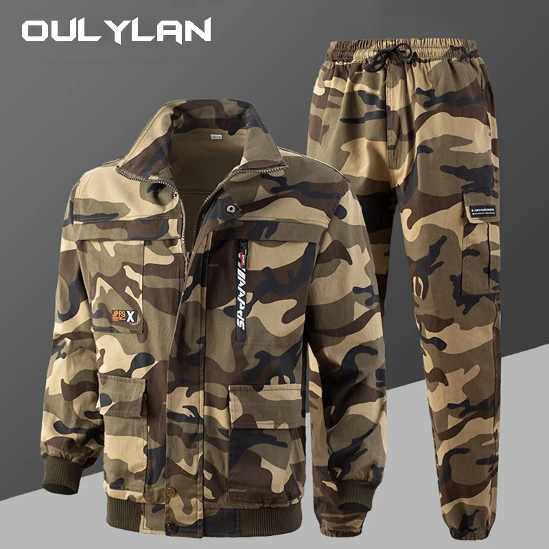 

Spring Autumn Outdoor Combat Tactical Suits Cotton Military Sets Men Multi-Pockets Wear-resistant Causal Shirts Cargo Pants Male