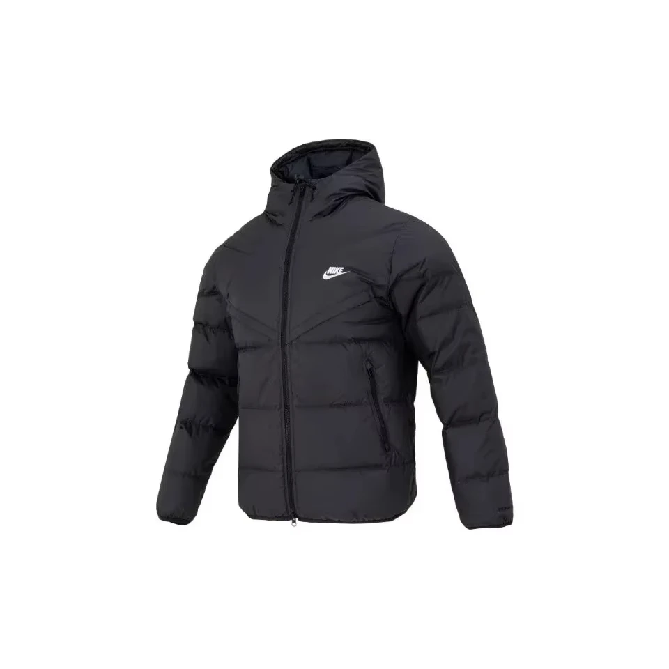 Оригинальный пуховик Nike, мужская и женская верхняя одежда с капюшоном, повседневная спортивная ветрозащитная теплая FB8178-010