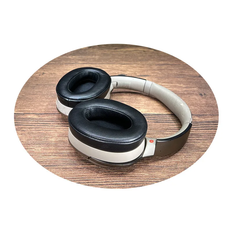 Sheepskin แผ่นรองเปลี่ยนสำหรับ Sony MDR-1000X WH-1000XM2หูฟังการแยกเสียงรบกวน Memory Foam สีดำ