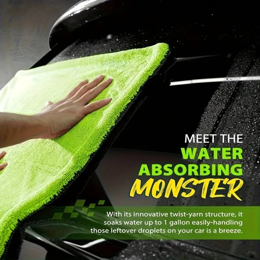 Super Absorbent Car Drying Towel Double-Sided Microfiber Detailing Towel Streak-Free Shine Scratch-Free For Car Bike-Glass