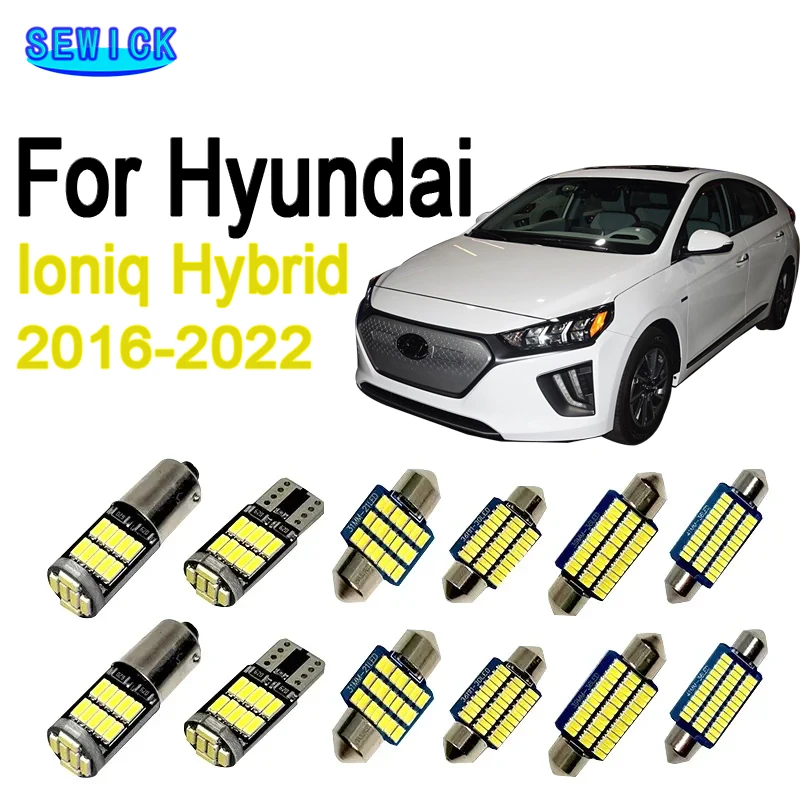 10Pcs LED Interior Light Car Bulbs Kit Canbus For Hyundai Ioniq Hybrid 2016-2020 20212022 Dome Trunk License Plate Signal Lamp