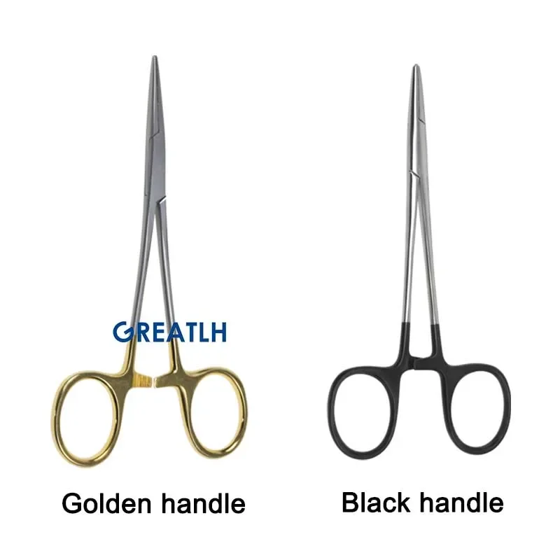 Stainless Steel Hemostatic Forceps Hair Clamp Fishing Locking Pliers Epilation Tools Curved Straight Tip Ophthalmic Instrument