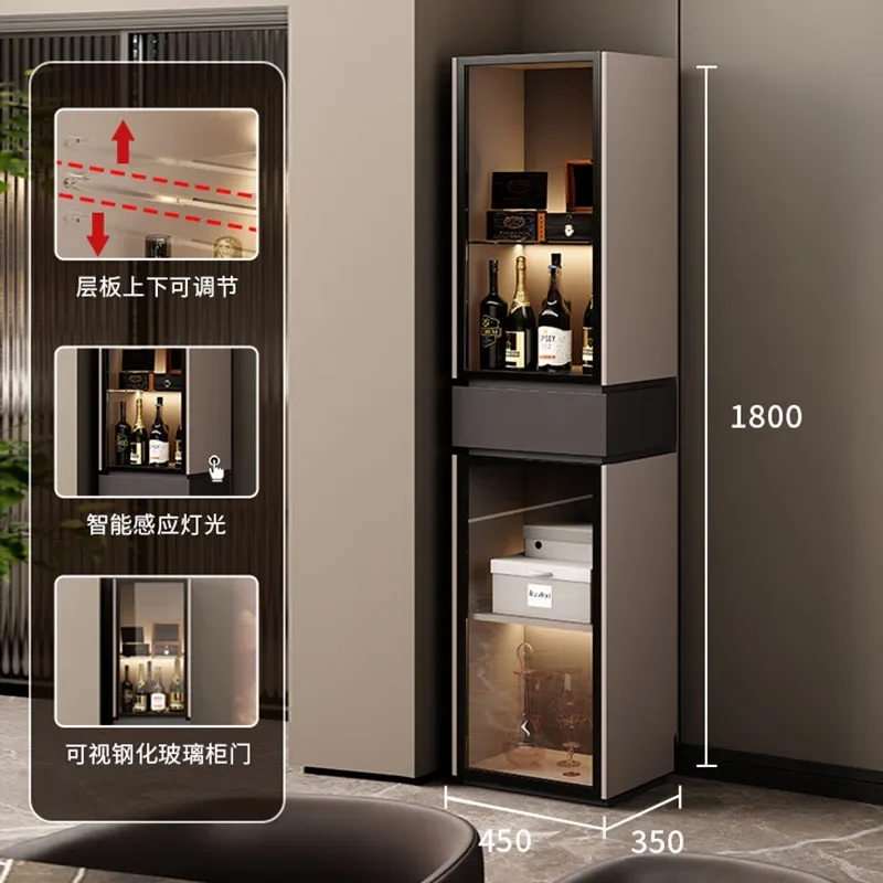 Eleganckie Vintage Stojaki na Whiskey Ekspozytor na Wino Dekoracja Żelazna Szafka Przenośny Bar Półki Ścienne Witryna Meble Luksusowe