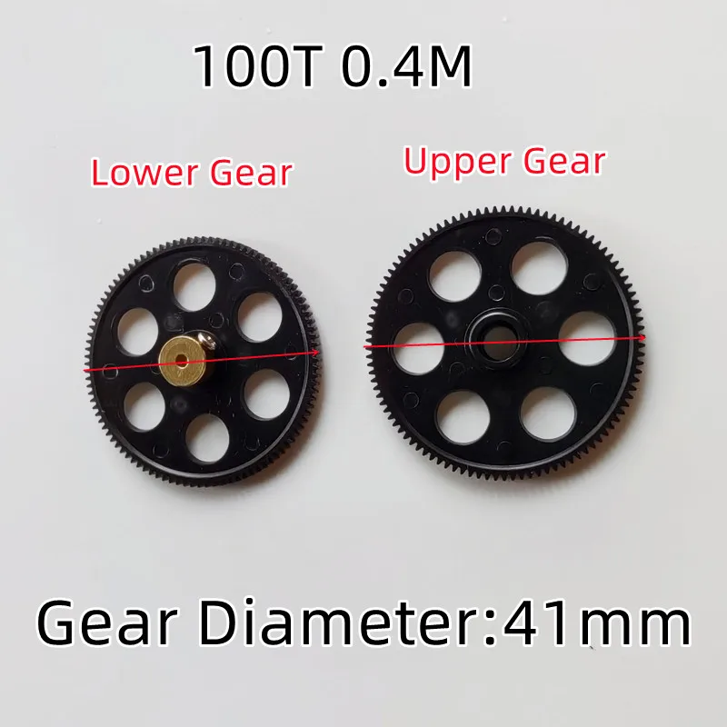 100T 100 Teeth Main Gears 0.4M Upper Lower A B 41mm Diameter For LH 1306 R/C Helicopter Model Toys Spare Parts Accessories