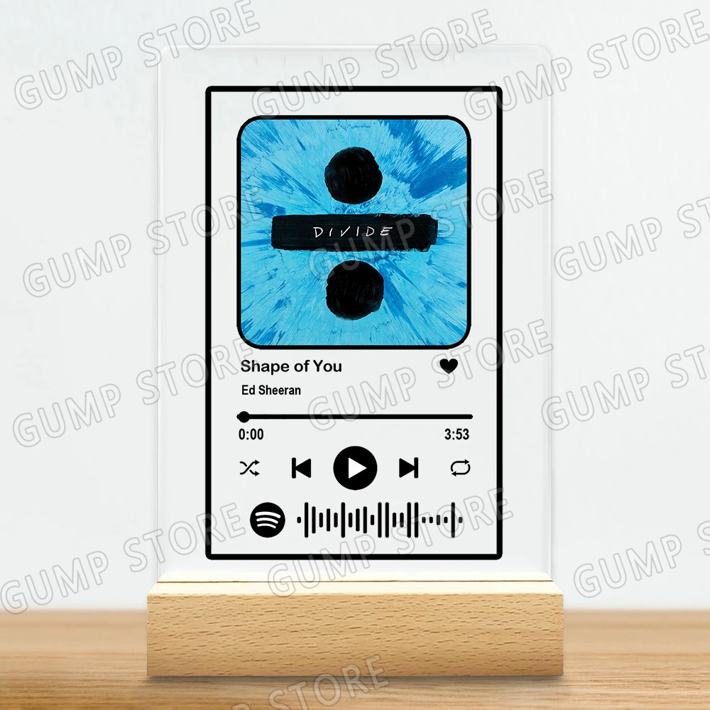 Popular Singer Music Acrylic Music Plaque Song Playlist Perfect Shape of You Love Songs Gifts Home Decor Office Desk Decoration