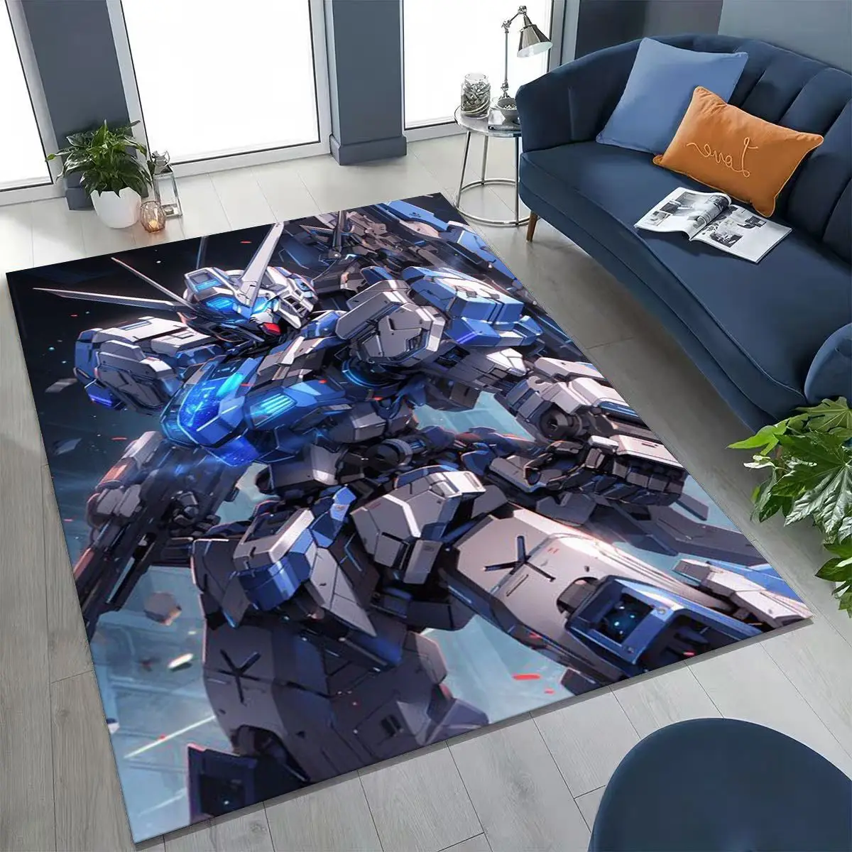 

27 Style Retro Gundam Cartoon Robot Rug for Bedroom Living Room Sofa Home Doormat Decor, Large Kid Play Non-slip Floor Mat Gift