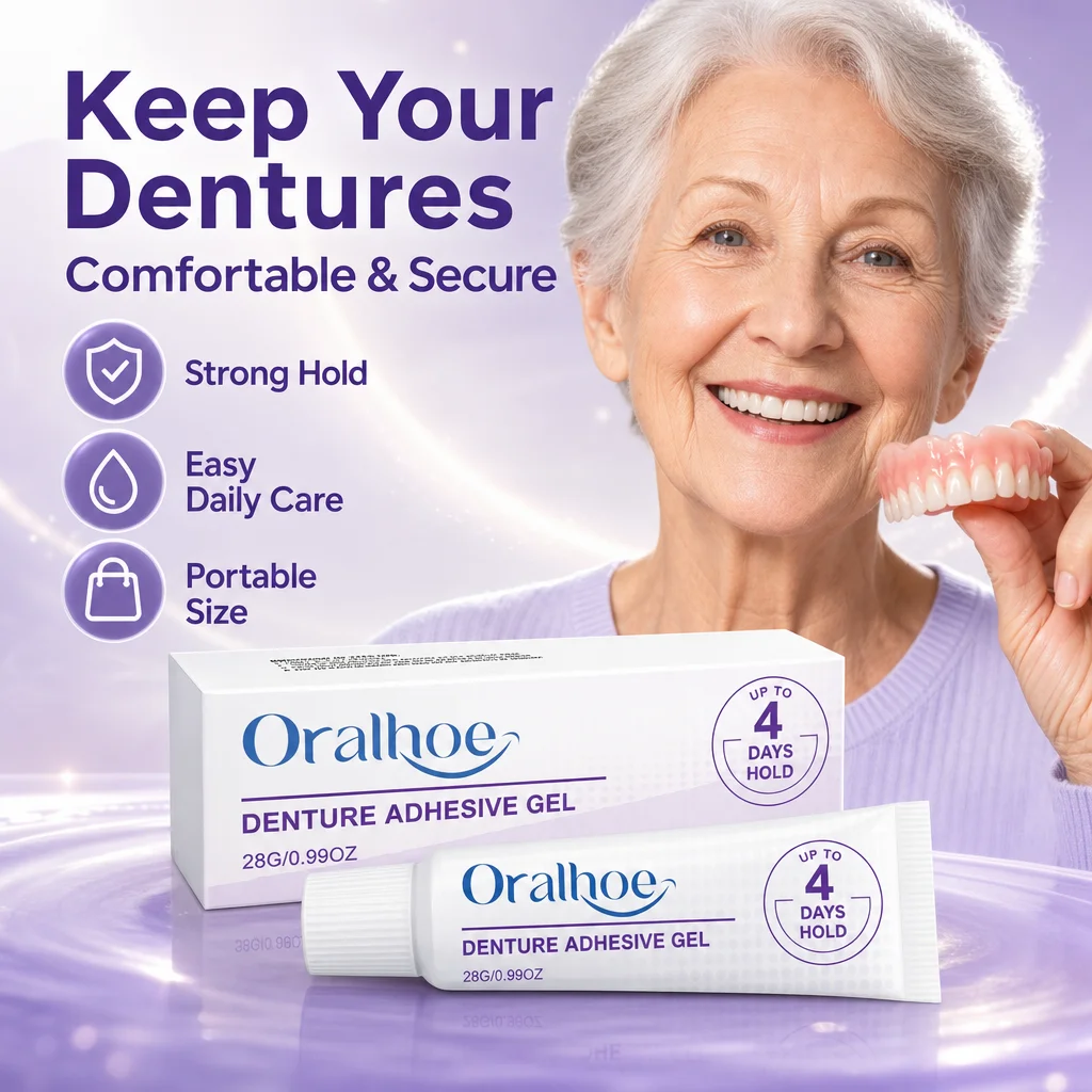 Denture Adhesive Denture Fixative Gel Denture Care Strong Hold Denture Cream Loose Denture Solution Clear Gel Oral Care Portable