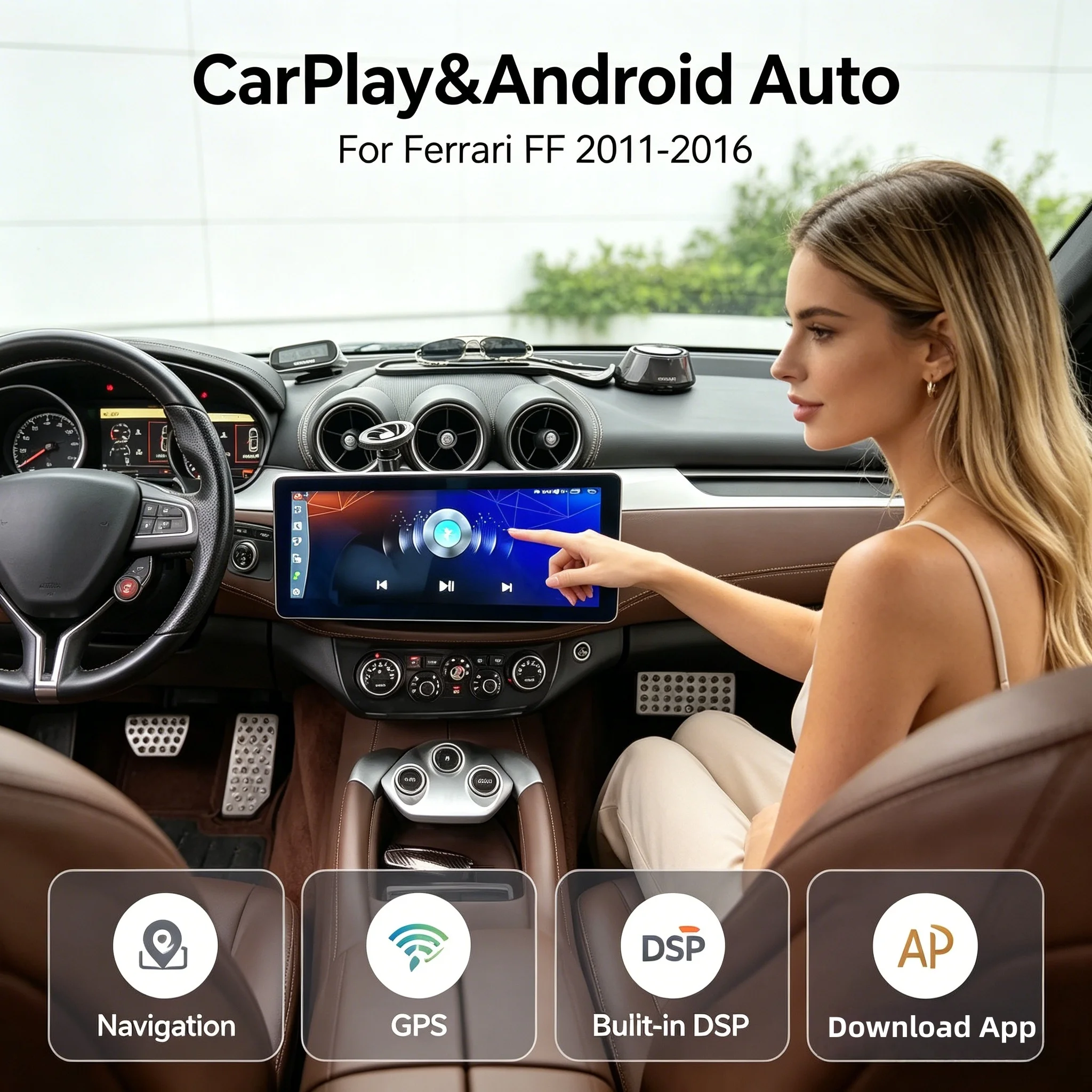 Wirreless Carplay 12.3'' Car Radio For Ferrari FF 2011-2016 Android 13 Multimedia Player Car Navigation Screen