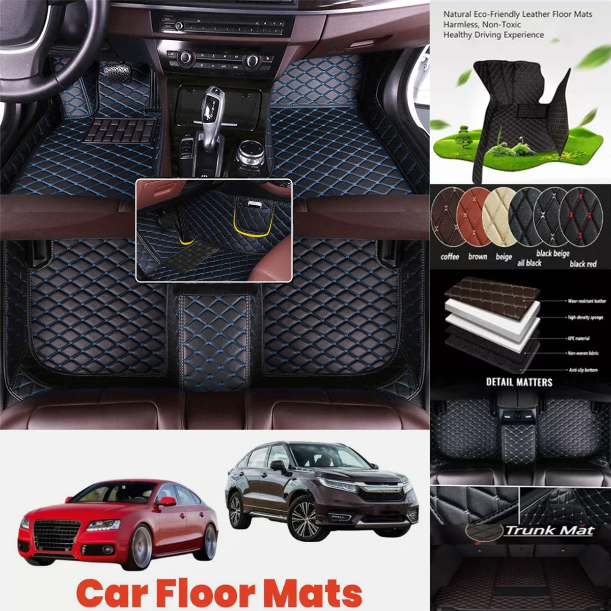 

For Infiniti EX EX25 EX30 EX35 EX37 Auto 3D PU-leather Waterproof Custom Car Floor Mats Carpets Coche Accessorie Liners