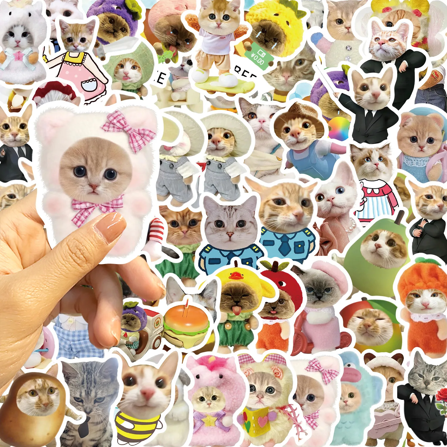 Pegatinas de Graffiti de gato de dibujos animados, calcomanías Meme para teléfono, portátil, monopatín, equipaje, guitarra, cuaderno, bricolaje,
