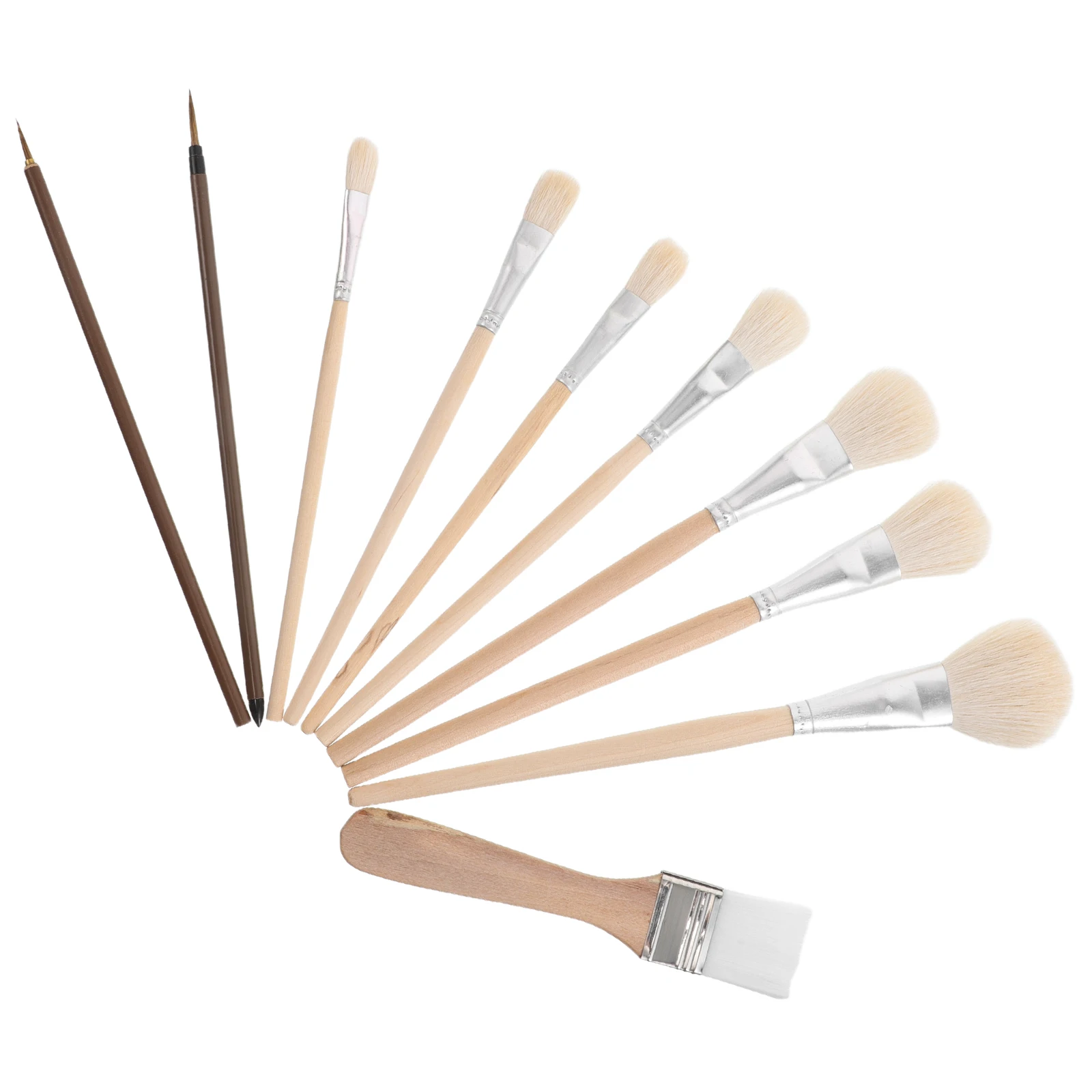 

1 set Oil Brush Set Fine Brushes Watercolor Paint Brushes for Oil Painting Pottery Ceramic Art Soft Bristles Long