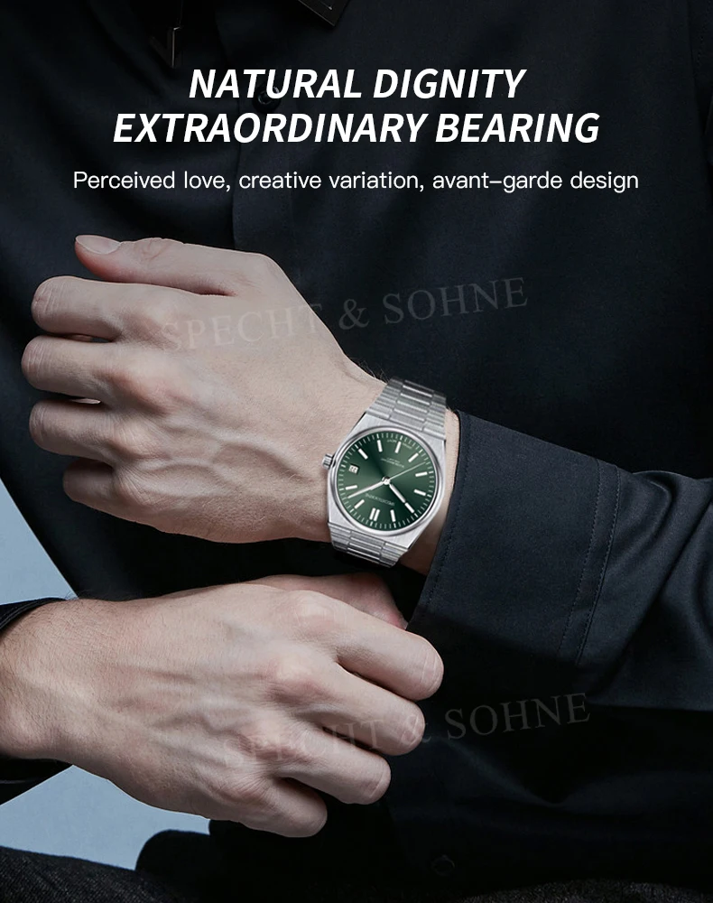 2026 Neuheiten Specht&Sohne Herrenuhren Edelstahl Saphir Klassische Quarz Herrenuhr Relogio Masculino 100M Wasserdicht – Detail 3