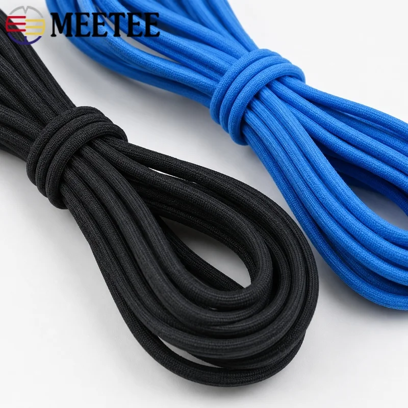 10-30Meters/Lot 4mm Colored Elastic Cord High Stretch Rubber Rope for Hairband Backpack Garment Sewing Drawstring Craft DIY Use