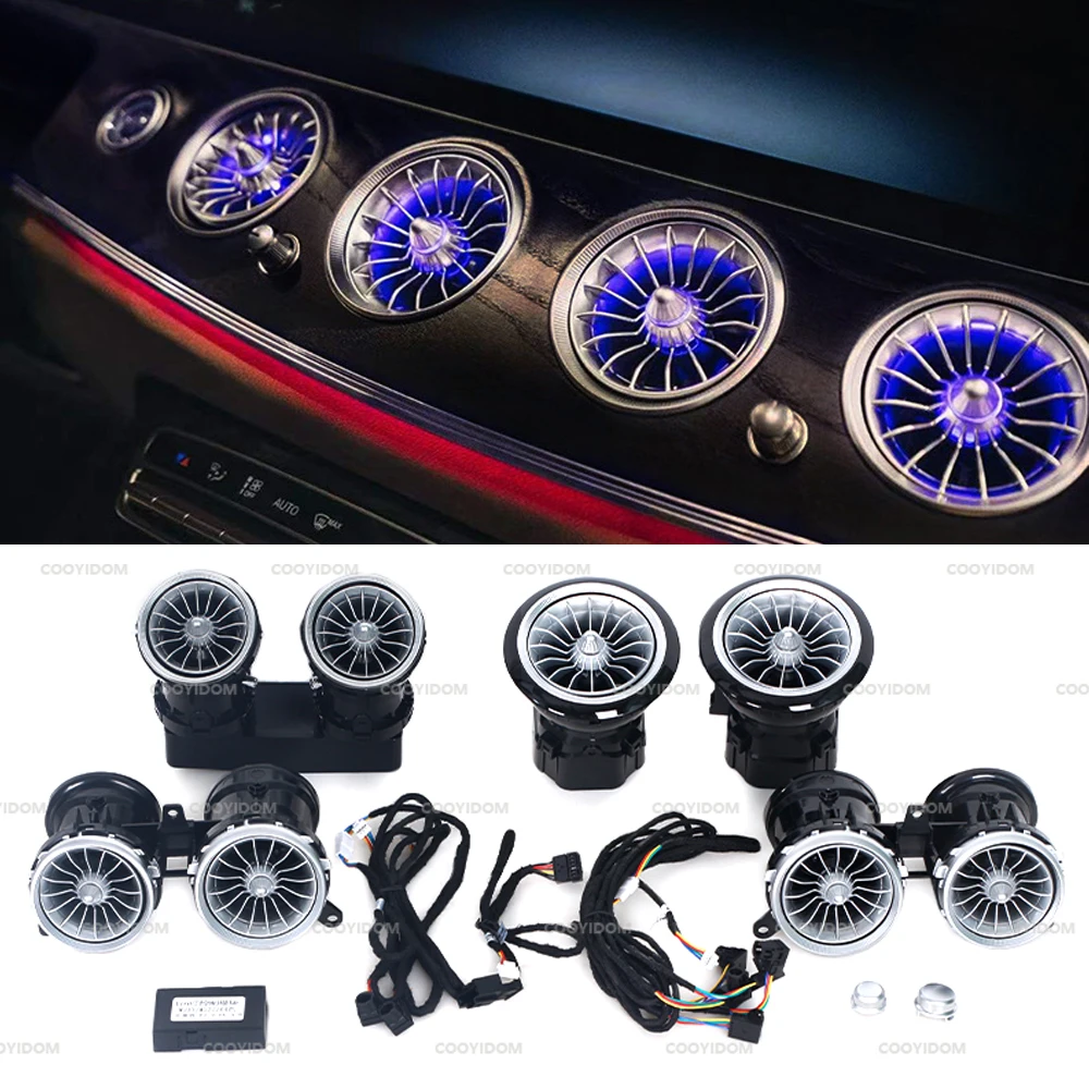 سيارة LED منفذ الهواء فتحات منفذ الهواء توربو الداخلية تقليم جديد فوهة الضوء المحيط لمرسيدس بنز E Class W213 2016-2021