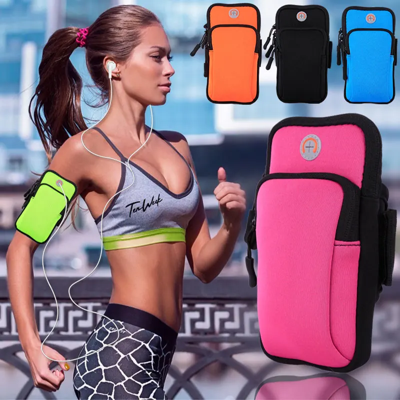 Outdoor Sports Fitness Arm Bag Protection Mobile Phone Arm Bag with Bandage Stability Large Capacity Mobile Phone Arm Bag