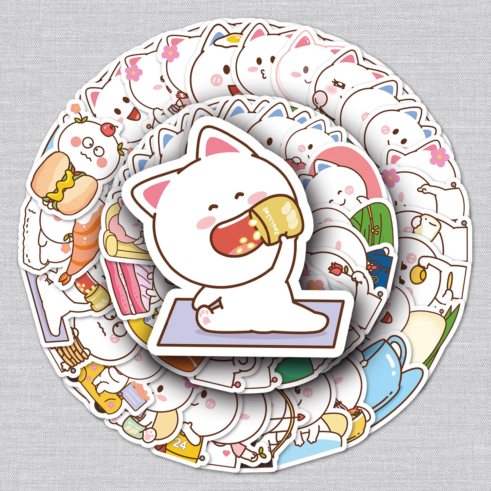 

wholesale Sticker Factory 53 Peach Xiaoxian emoji stickers cute suitcase suitcase laptop waterproof graffiti