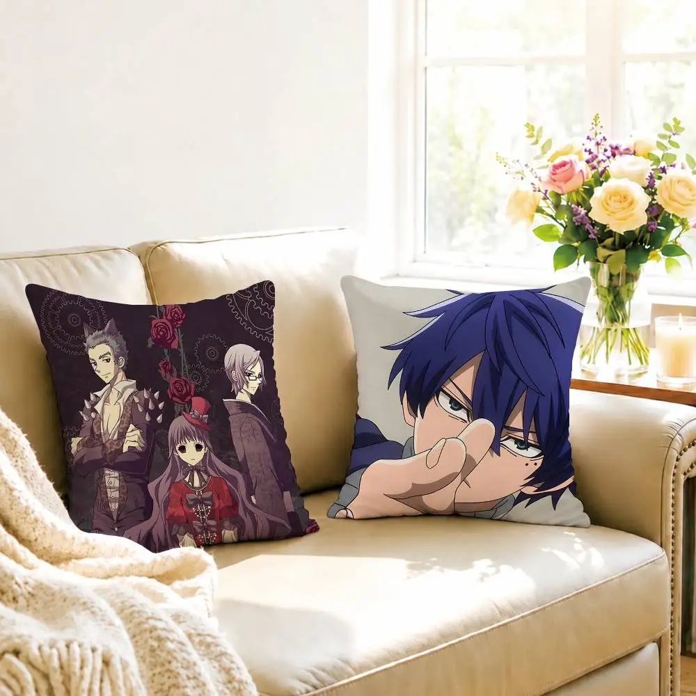 Anime Shiki Kirishiki Sunako Yuuki Square Double-Sided printed Pillow Case Bedroom Bedside Pillow Sofa Cushion Cover Gift