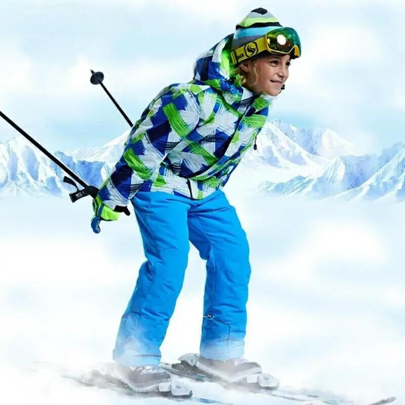 

Winter Jacket Boys Girls Skiing Snowsuit Waterproof Outdoor Jacket Clothes Teen