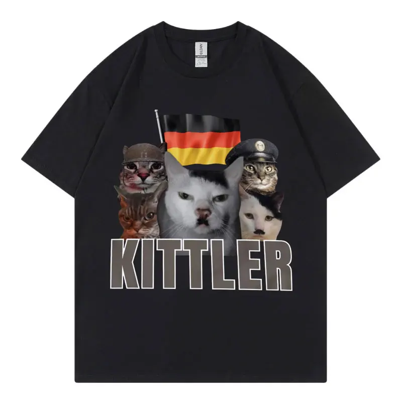 

Funny Kittler Cat Meme T Shirt High Quality Fashion Short Sleeve T-shirt Summer 100% Cotton Oversized T-shirts Unisex Streetwear