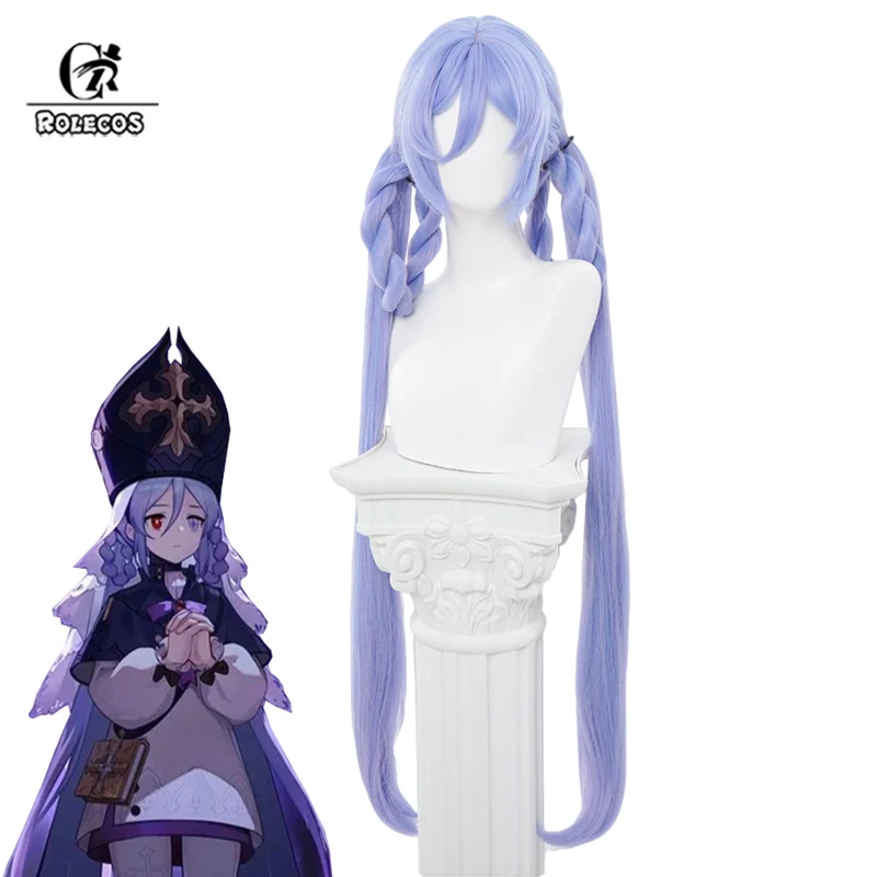 Rolecos Dubra Cosplay Perücken Spiel Honkai Star Rail Dubra 108cm lang gerade hellviolette Perücke hitze beständiges Kunst haar