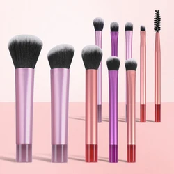 10PCS Makeup Brush Set Foundation Concealer Powder Eyeshadow Blush Brush Blender Soft Bristles Cosmetic Makeup Tools for Travel