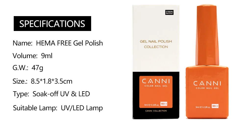 Venalisa CANNI HEMA FREE Nagel-Gel-Nagellack, 9 ml, Soak Off UV-LED-Gel-Lack, vollständige Abdeckung, super Textur, wunderschöne Nagelmaniküre – Detail 5